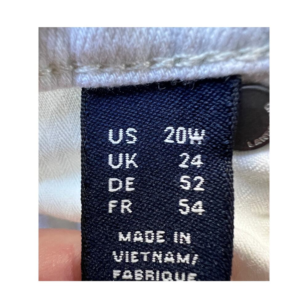 LANDS' END WOMENS PLUS 20W DENIM MID RISE ROLL CUFF STRETCH JEAN SHORT WHITE NEW - Picture 4 of 13